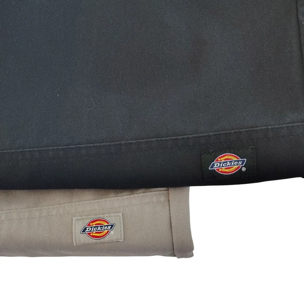 Dickies Loose Fit canvas twill Pants Gray & black 48x30 Double Knee Workwear lot